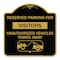 Signmission Reserved Parking for Visitors Unauthorized Vehicles Towed Away With Tow Away Graphic, BG-1818-23069 A-DES-BG-1818-23069 - alternate 1